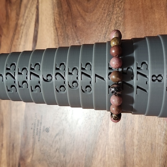 Handmade Rhodonite Beaded Bracelet - Picture 4 of 6